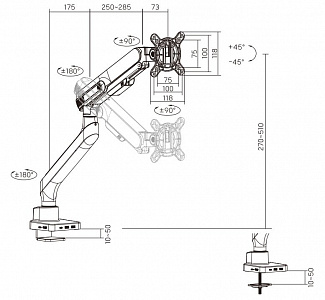 Кронштейн для монитора Exell EXi-MG71-H