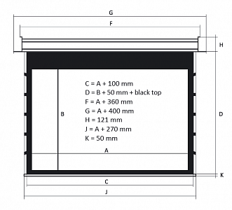 Kauber InCeiling Tensioned BT Cinema 122" 16:9 152x270 см. дроп 50см., Peak Contrast S