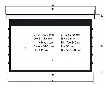 Kauber Blue Label Tensioned BT Cinema 131" 16:9 163x290 дроп 40 см. Clear Vision