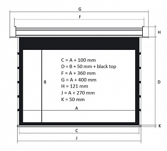 Kauber InCeiling Tensioned BT Cinema  113" 16:9 141x250 см. Clear Vision