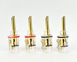 Разъёмы Phaze Audio SpPLUG прозрачный тип «банан» комплект 4 шт