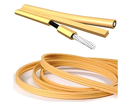 Готовый акустический кабель Van den Hul The CS-122 Hybrid 2х3м с разъемами "лопатка". Цвет: кремовый