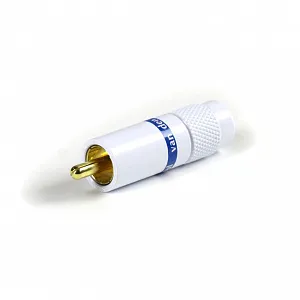 Разъем RCA Van den Hul C-7.3 Цвет: белый. Синяя маркировка Разъем RCA Van den Hul C-7.3 Цвет: белый. Синяя маркировка