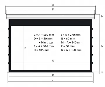 Kauber Blue Label Tensioned BT Cinema 122" 16:9 152x270 дроп 50 см. Gray Pro